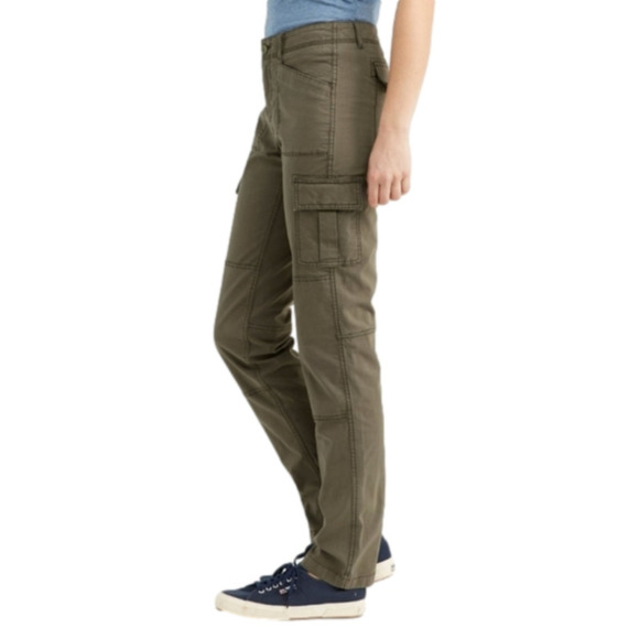 Cargo pants Tan color Pockets Cotton Spandex blend Size 14 L.L.BEAN - Picture 2 of 16